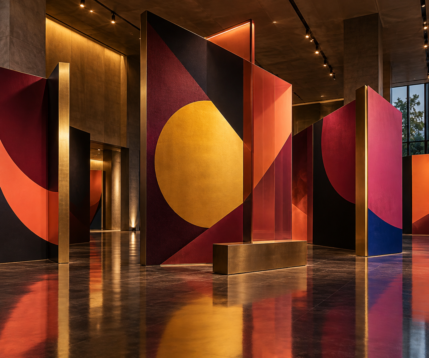 A colorful abstract campaign installation